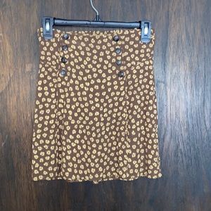 Madewell olive and gold floral skirt XXS